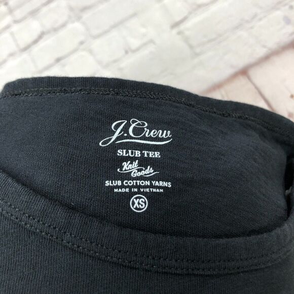 J. Crew Women Cotton Slub Tee T-Shirt Top Size Extra Small XS Black B254 -3 - Picture 7 of 13
